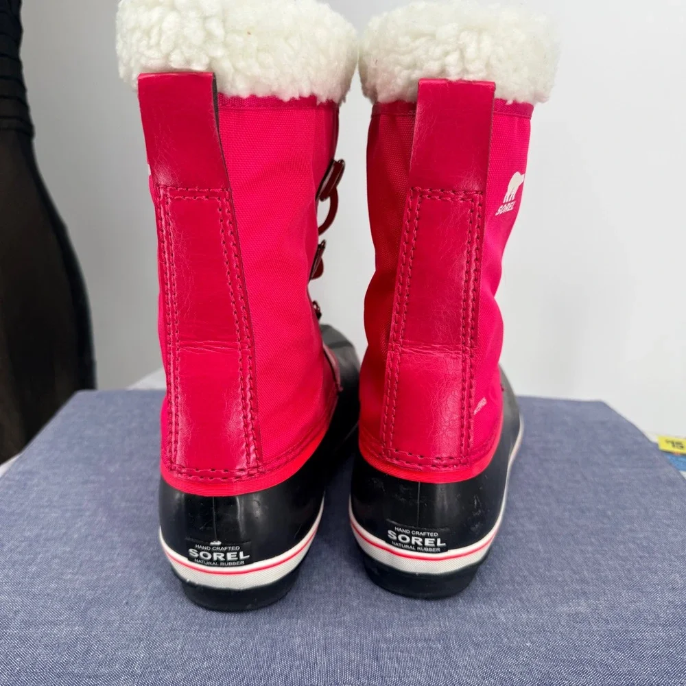 Sorel Yoot Pac Waterproof Winter Snow Boot Wmn 8.5 Youth 7 Rose Black NY1962-600